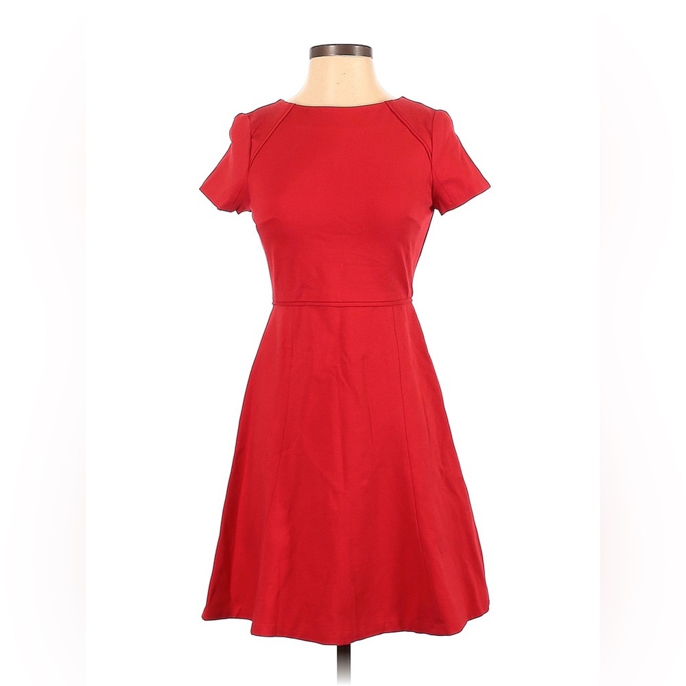 J. Crew Factory and Flare Dress Short Sleeve Women’s Red